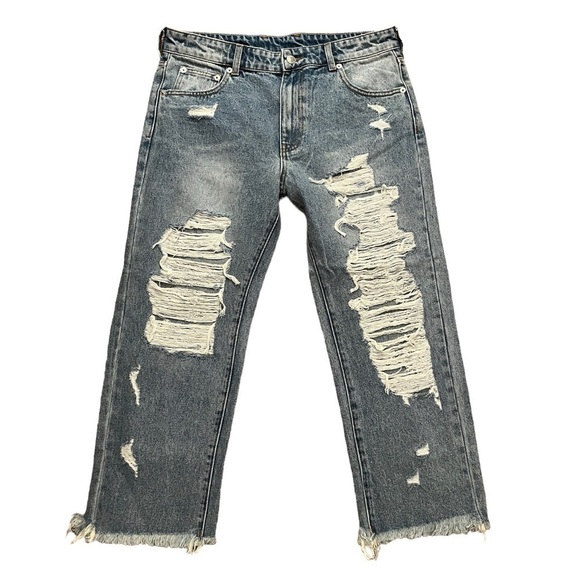 Revolve SER.O.YA Omar Drop Crotch Boyfriend Jean Coastline Size 29 NWT - Picture 2 of 10